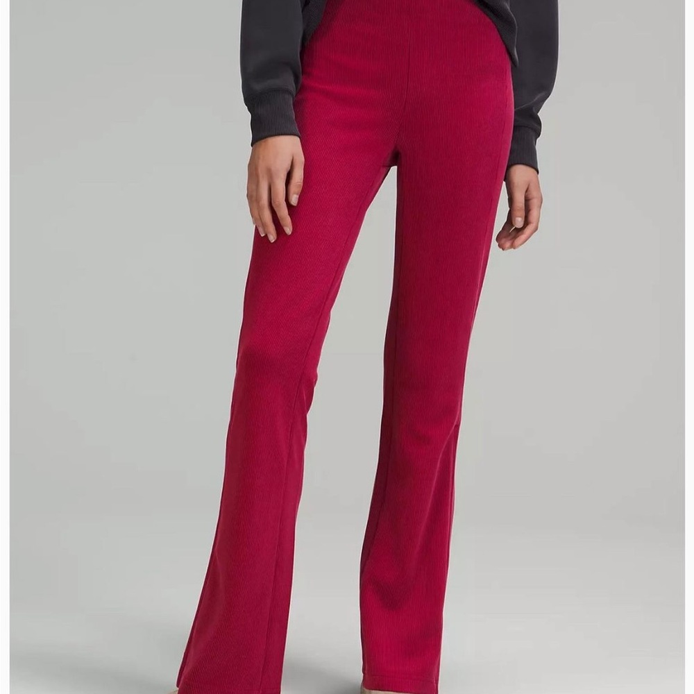 Lululemon Brushed Softstreme Ribbed Zip Flare Pants NWT 2023